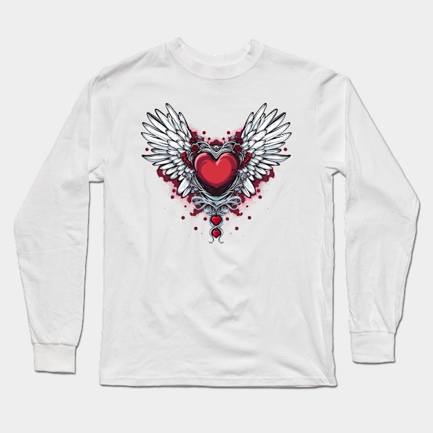 Heart With Wings 6 Long Sleeve T-Shirt by Gypsykiss